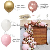 elvesmall Metal Rose Pink Balloon Garland Arch Kit Boho Sand White Wedding Birthday Party Balloons Gender Reveal Baby Shower Decorations