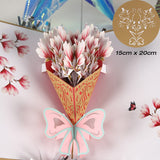 elvesmall 3D Pop UP Flower Greeting Cards Birthday Invitation Card Handmade Butterfly Thank You Postcard Wife Mom Girlfriend Teacher Gift