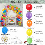 elvesmall 7Ft-23Ft Matte Red Yellow Green Rainbow Color Balloons Garland Arch Kit Kid Birthday Party Baby Shower Decoration Purple Ballon