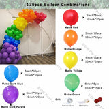 elvesmall 7Ft-23Ft Matte Red Yellow Green Rainbow Color Balloons Garland Arch Kit Kid Birthday Party Baby Shower Decoration Purple Ballon