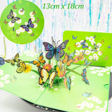 elvesmall 3D Pop UP Flower Greeting Cards Birthday Invitation Card Handmade Butterfly Thank You Postcard Wife Mom Girlfriend Teacher Gift