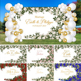 elvesmall NeoBack Customizable Green Leaf Rose Floral Wedding Photography Backgrounds Anniversary Birthday Photocall Photo Backdrop Banner