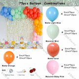 elvesmall 7Ft-23Ft Matte Red Yellow Green Rainbow Color Balloons Garland Arch Kit Kid Birthday Party Baby Shower Decoration Purple Ballon