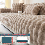 Modern Plush Faux Fur Sofa Cover, Winter Thick Warm Pet-Friendly Non-Slip Couch Protector for Armchair to 4-Seater Sofas, Machine Washable Soft Furniture Slipcover for Home and Office Decor - Polyester