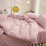 elvesmall Small Checker Bedding Duvet Cover Set