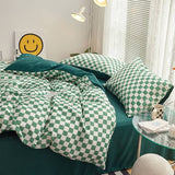 elvesmall Small Checker Bedding Duvet Cover Set