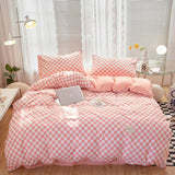 elvesmall Small Checker Bedding Duvet Cover Set
