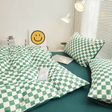 elvesmall Small Checker Bedding Duvet Cover Set