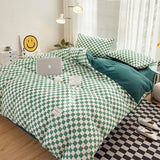 elvesmall Small Checker Bedding Duvet Cover Set