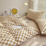 elvesmall Small Checker Bedding Duvet Cover Set