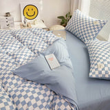 elvesmall Small Checker Bedding Duvet Cover Set