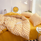 elvesmall Small Checker Bedding Duvet Cover Set