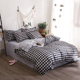 elvesmall Black Plaid Bedding Set