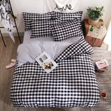 elvesmall Black Plaid Bedding Set