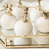 elvesmall Elegance Animal Figurine Handle Jewelry Storage Jar