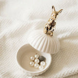 elvesmall Elegance Animal Figurine Handle Jewelry Storage Jar