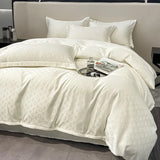 New four-piece set, Class A mother-baby level, light luxury satin jacquard, washed silk ice silk quilt cover, bed sheet