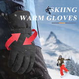 Waterproof Ski Gloves, Winter Warm Snowboard Snowmobile Cold Weather Gloves