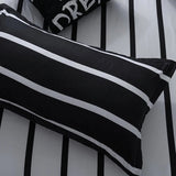elvesmall Black & White Striped Bedding Set