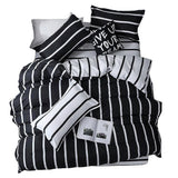 elvesmall Black & White Striped Bedding Set