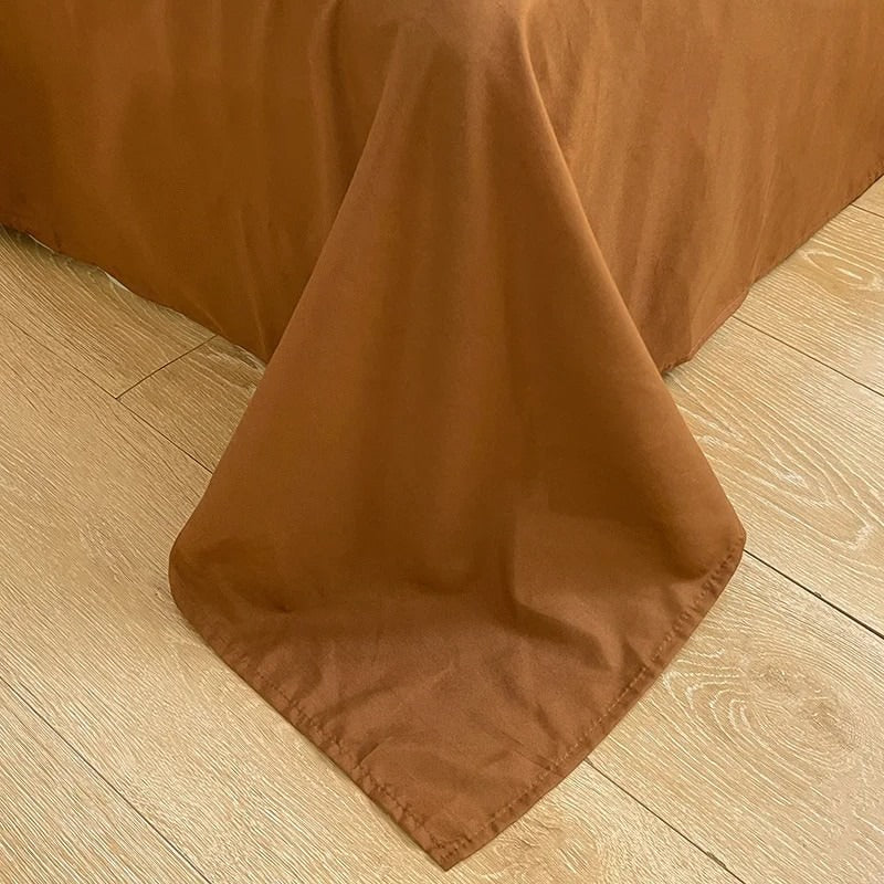 elvesmall Brown Striped Minimalist Bedding Set