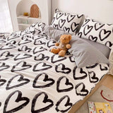 elvesmall Brush Painted Heart Bedding Set