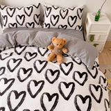 elvesmall Brush Painted Heart Bedding Set