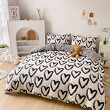 elvesmall Brush Painted Heart Bedding Set