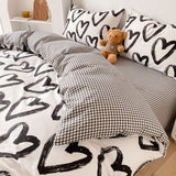 elvesmall Brush Painted Heart Bedding Set