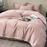 New four-piece set, Class A mother-baby level, light luxury satin jacquard, washed silk ice silk quilt cover, bed sheet