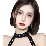 Wig short hair female summer net red Korean style bobo head temperament trim face age in short straight hair natural full head set