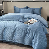 New four-piece set, Class A mother-baby level, light luxury satin jacquard, washed silk ice silk quilt cover, bed sheet