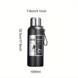 Vacuum-Sealed 316 Stainless Steel Travel Flask - Leak-Proof, Large Capacity, Ideal for Outdoor Enthusiasts