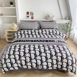 New Trendy Brand Washed Tencel Duvet Cover Double Sided Ice Silk Four Piece Set