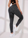 High-Waisted Leopard Print Seamless Yoga Pants - Ultra-Comfortable Slim Fit, High Stretch, Butt Lifting, Four-Way Stretch, Sweat-Wicking, Quick-Drying, Womens Activewear for Fitness, Workout, and Everyday Wear