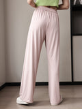 Ice Silk High-waisted Thin Women's Outdoor Trousers, Casual Mosquito-proof Floor-mopping Straight Wide-leg Trousers