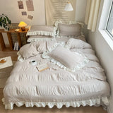 elvesmall Chic Girl Ruffle Bedding Set