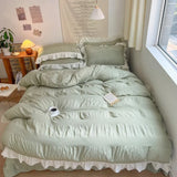 elvesmall Chic Girl Ruffle Bedding Set