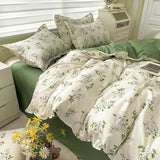 elvesmall Vintage Chamomile Flower Bedding Set
