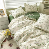 elvesmall Vintage Chamomile Flower Bedding Set