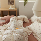 elvesmall Cottagecore Ruffled Cozy Bedsheet Set