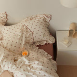 elvesmall Cottagecore Ruffled Cozy Bedsheet Set