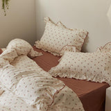elvesmall Cottagecore Ruffled Cozy Bedsheet Set