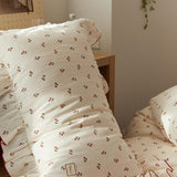 elvesmall Cottagecore Ruffled Cozy Bedsheet Set