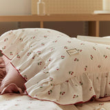 elvesmall Cottagecore Ruffled Cozy Bedsheet Set