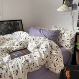 elvesmall Purple Cherries Bedding Set