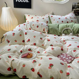 elvesmall Cute Strawberry Print Bedding Set