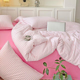 elvesmall Cozy Striped Bedding Set