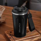 Smart Double-Wall Vacuum Insulated Coffee Cup - Seamless Stainless Steel 304 Design - Perfect for Men & Women, Office & Outdoor Adventures - Durable, Rust-Resistant, Easy-Carry Mug