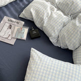 elvesmall Pastel Plaid Bedsheet Set